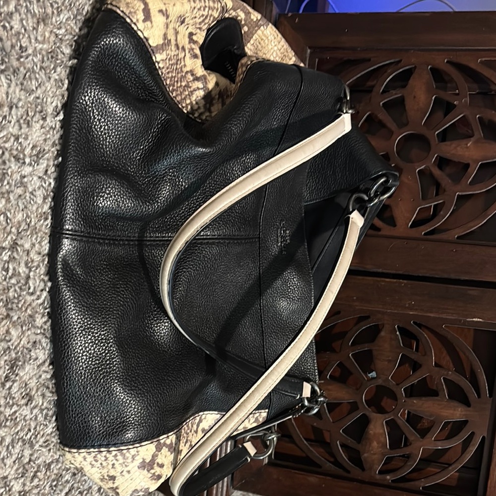 Coach Black and Tan Hobo Bag